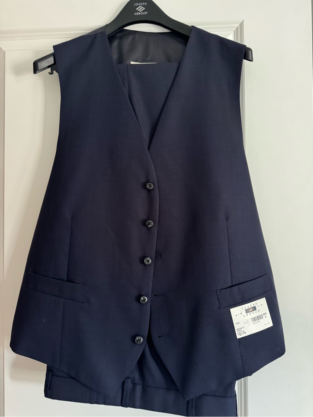 Joseph Abboud Navy Men's Tailored Vest - Classic Five-Button Waistcoat